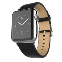 Hoco black leather Apple Watch 40mm & 38mm bracelet with adapters Hoco Straps Apple Watch 38mm - 1