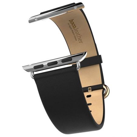Achat Bracelet cuir noir Hoco pour Apple Watch 42mm WATCHACC-004