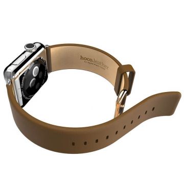 Braunes Lederarmband Hoco für Apfeluhr 42mm  Gurte Apple Watch 42mm - 3