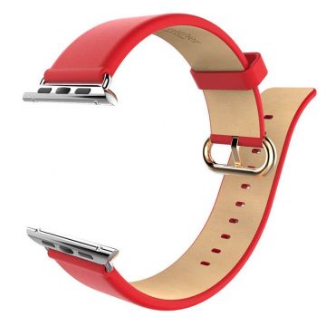 Hoco rood lederen bandje Apple Watch 42mm met adapters  Riemen Apple Watch 42mm - 4