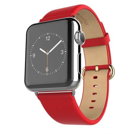 Hoco rood lederen bandje Apple Watch 42mm met adapters  Riemen Apple Watch 42mm - 1