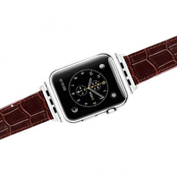 iSmile krokodil bruin lederen Apple Watch 38mm bandje met adapters  Riemen Apple Watch 38mm - 3
