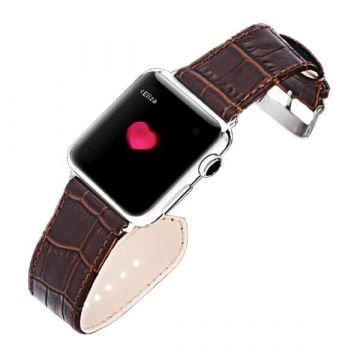 iSmile brown crocodile leather Apple Watch 40mm & 38mm bracelet with adapters  Straps Apple Watch 38mm - 1