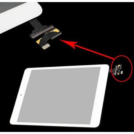 Hochwertiges Touchpanel Weiß mit Anschluss für iPad Mini 1 und 2  Bildschirme - LCD iPad Mini - 1