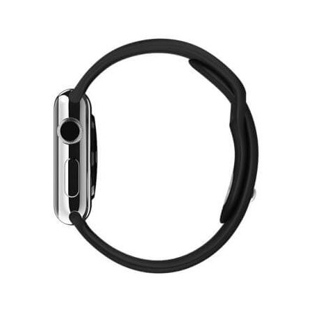 Zwart bandje Apple Watch 38mm siliconen  Riemen Apple Watch 38mm - 2
