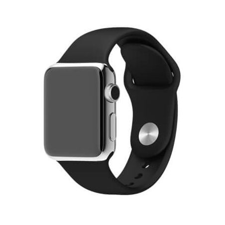 Zwart bandje Apple Watch 38mm siliconen  Riemen Apple Watch 38mm - 1