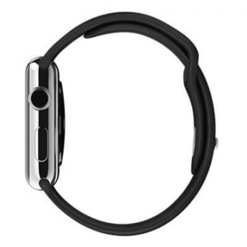 Zwart bandje Apple Watch 42mm siliconen  Riemen Apple Watch 42mm - 3