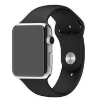 Zwart bandje Apple Watch 42mm siliconen  Riemen Apple Watch 42mm - 1