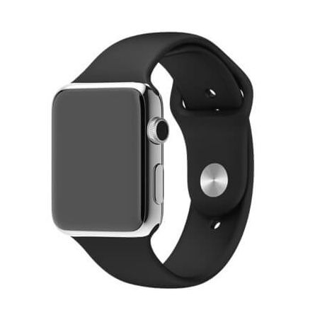 Zwart bandje Apple Watch 42mm siliconen  Riemen Apple Watch 42mm - 1