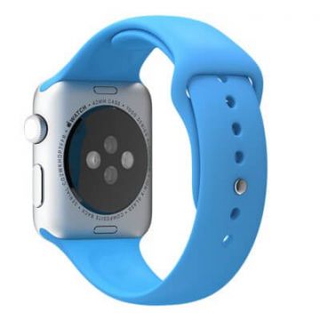 Blauw bandje Apple Watch 42mm siliconen  Riemen Apple Watch 42mm - 2