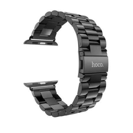 Hoco roestvrij staal donker metaal Apple Watch 38mm bandje met adapters Hoco Riemen Apple Watch 38mm - 1