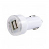 Chargeur CE voiture Blanc double USB pour iPad iPhone iPod