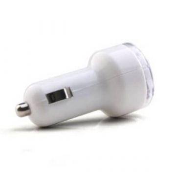 Dubbele USB-autolader voor iPad, iPhone, iPod, iPod Zwart en transparant wit