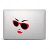 Red lips zonnebril vrouw MacBook sticker