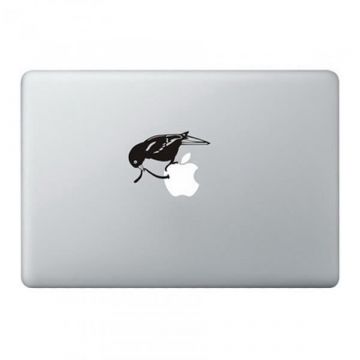 Worm in de Apple MacBook sticker  Stickers MacBook - 1