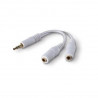Audio Splitter Adapter Cable 1 - 2 Mini Jack 3.5mm White for iPhone and iPod