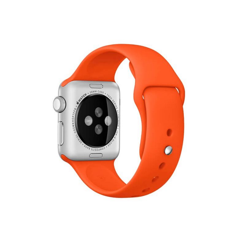 Bracelet Orange pour Apple Watch Series 3 & 2 & 1 38mm simple mode en cuir  véritable motif de montre