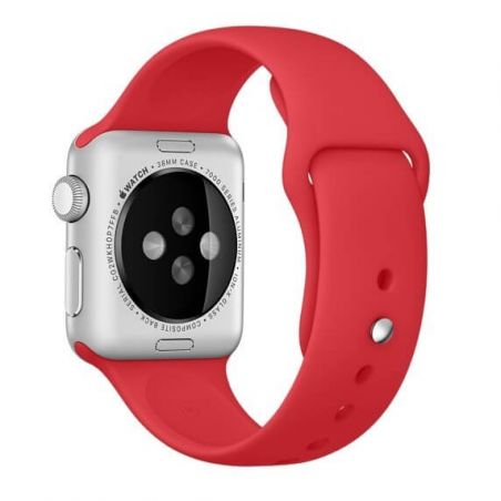 Rood siliconen bandje Apple Watch 38mm S/M M/L  Riemen Apple Watch 38mm - 1
