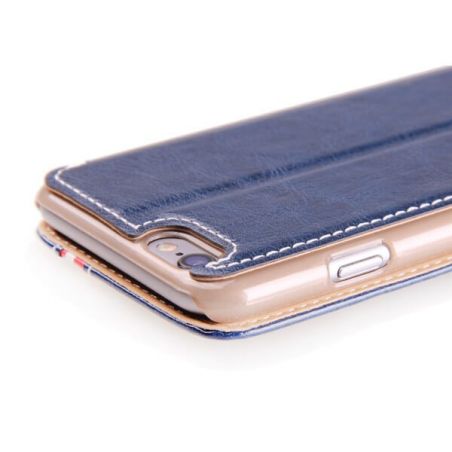 Achat Etui portefeuille lignes simili cuir iPhone 6