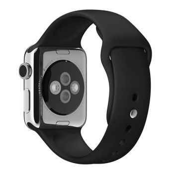 Zwart siliconen bandje Apple Watch 38mm S/M M/L  Riemen Apple Watch 38mm - 2