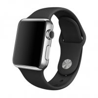 Zwart siliconen bandje Apple Watch 38mm S/M M/L  Riemen Apple Watch 38mm - 1