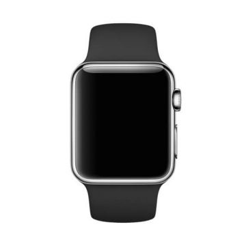 Zwart siliconen bandje Apple Watch 38mm S/M M/L  Riemen Apple Watch 38mm - 4