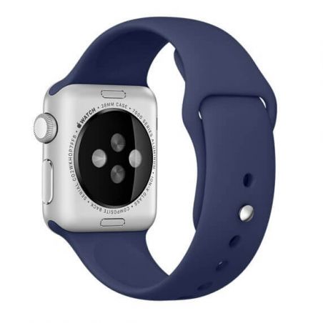 Donkerblauw siliconen bandje Apple Watch 38mm S/M M/L  Riemen Apple Watch 38mm - 2
