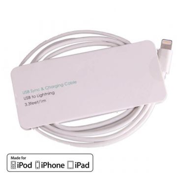 Witte bliksemkabel gecertificeerd Apple gemaakt voor iPhone (MFI)  laders - Batterijen externes - Kabels iPhone 5 - 1