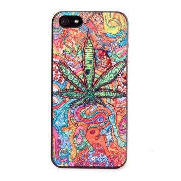 Gekleurde cannabisbladshell voor iPhone 4 4S  Dekkingen et Scheepsrompen iPhone 4 - 1