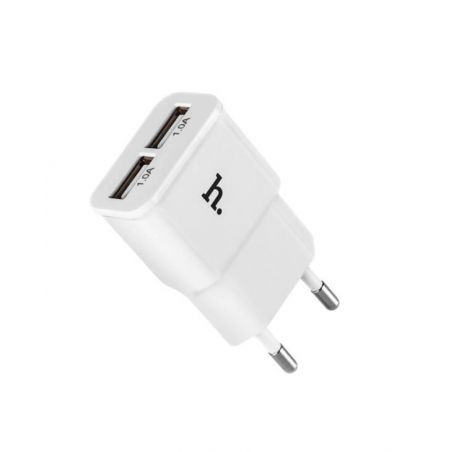 Hoco dubbele USB muurlader wit CE 1.0A Hoco laders - Batterijen externes - Kabels iPhone 5C - 1