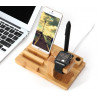 Dock 4 en 1 bois Apple Watch, iPhone, iPad et bic