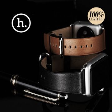 Hoco Brown Leather Apple Watch 40mm & 38mm Strap Hoco Straps Apple Watch 38mm - 4