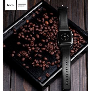 Apfeluhr Schwarzes Hoco Lederarmband 42mm Hoco Gurte Apple Watch 42mm - 6