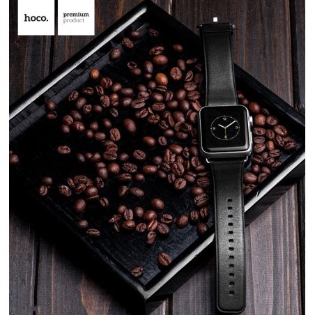 Achat Bracelet Cuir Hoco Noir Apple Watch 42mm WATCHACC-159