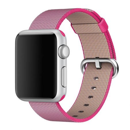 Pink Woven Nylon Band Apple Watch 42mm