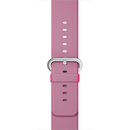 Roze geweven nylon band Apple horloge 42 mm