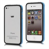 Bumper - Blauwe en zwarte rand in TPU IPhone 4 & 4S