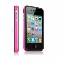 Bumper - Roze en zwarte rand in TPU IPhone 4 & 4S