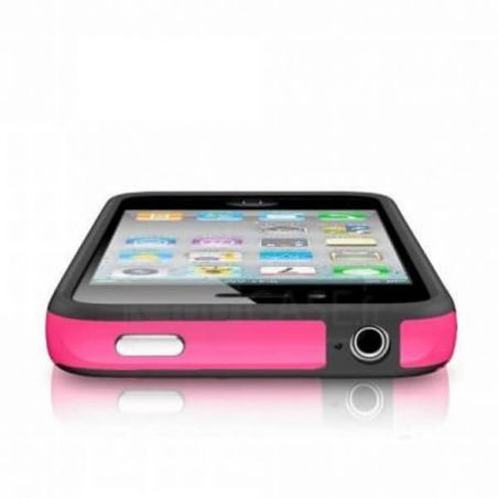 Bumper - Roze en zwarte rand in TPU IPhone 4 & 4S