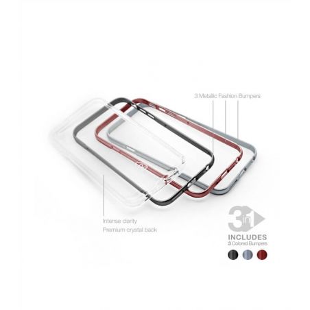 Kristal 3-in-1 Space Grey Bumper Case iPhone 7 in een Space Grey Bumper Case