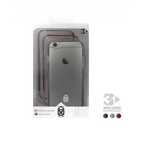 Kristal 3-in-1 Space Grey Bumper Case iPhone 7 in een Space Grey Bumper Case