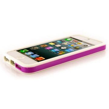 Achat Bumper - Contour TPU blanc et fuchsia iPhone 5/5S/SE COQ5X-014X
