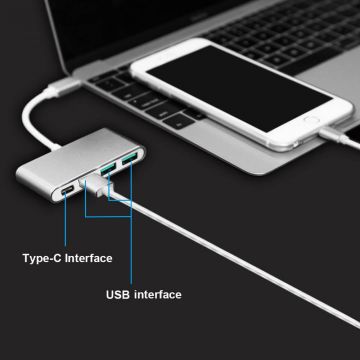 Multi-poort USB-C/USB 2/3 naar USB-C