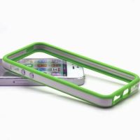 Bumper groen en witte rand in TPU IPhone 5