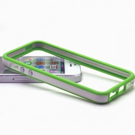 Achat Bumper - Contour TPU blanc et vert iPhone 5/5S/SE COQ5X-020X