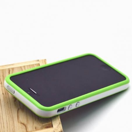 Achat Bumper - Contour TPU blanc et vert iPhone 5/5S/SE COQ5X-020X