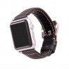 Bracelet cuir noir pour Apple Watch 40mm & 38mm avec adapteurs