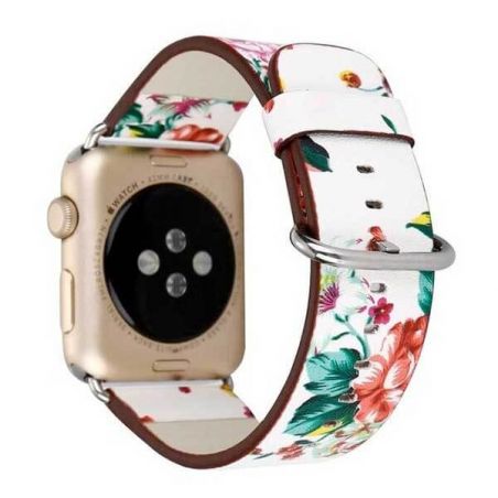 Achat Bracelet en cuir fleuri pour Apple Watch 40mm & 38mm