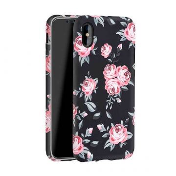 Achat Coque à motifs fleuris noire Hoco iPhone X Xs COQPX-042x