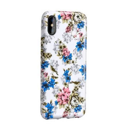 White case with flower print iPhone X